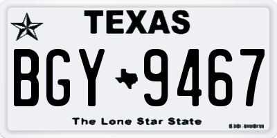 TX license plate BGY9467