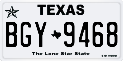 TX license plate BGY9468