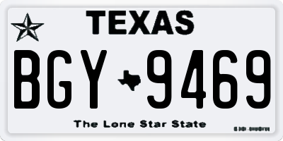 TX license plate BGY9469