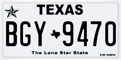 TX license plate BGY9470