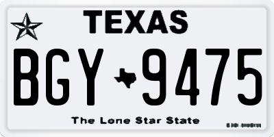 TX license plate BGY9475