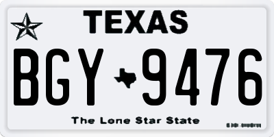 TX license plate BGY9476