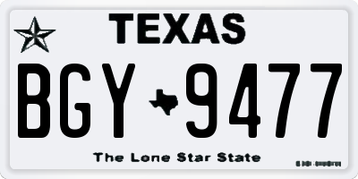 TX license plate BGY9477