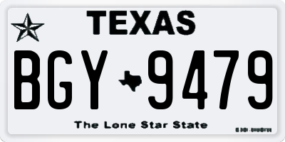 TX license plate BGY9479