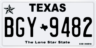 TX license plate BGY9482