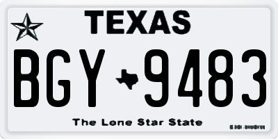 TX license plate BGY9483