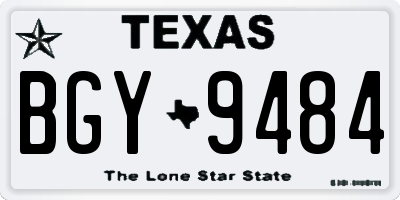 TX license plate BGY9484