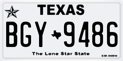 TX license plate BGY9486
