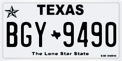 TX license plate BGY9490