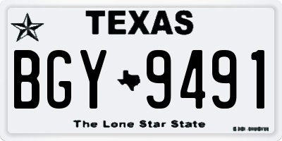 TX license plate BGY9491