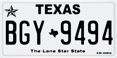 TX license plate BGY9494