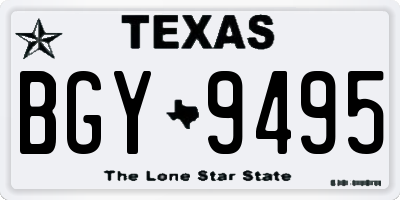 TX license plate BGY9495