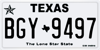 TX license plate BGY9497