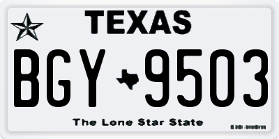 TX license plate BGY9503