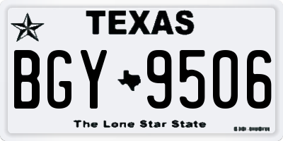 TX license plate BGY9506
