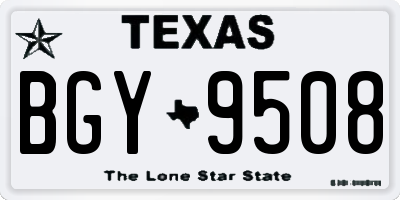 TX license plate BGY9508
