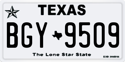 TX license plate BGY9509