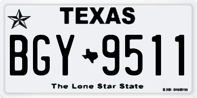 TX license plate BGY9511