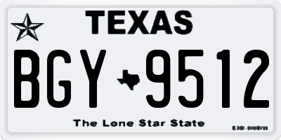 TX license plate BGY9512