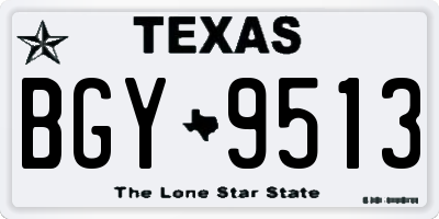 TX license plate BGY9513