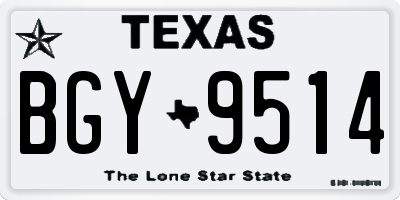TX license plate BGY9514