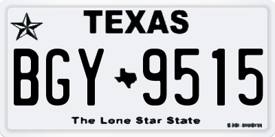 TX license plate BGY9515