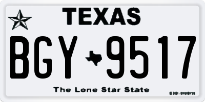 TX license plate BGY9517