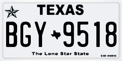 TX license plate BGY9518