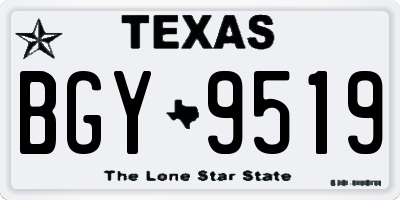 TX license plate BGY9519