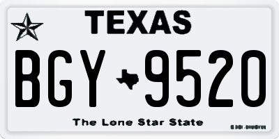 TX license plate BGY9520