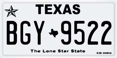 TX license plate BGY9522