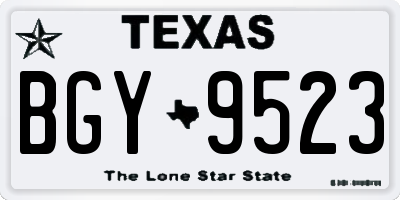 TX license plate BGY9523