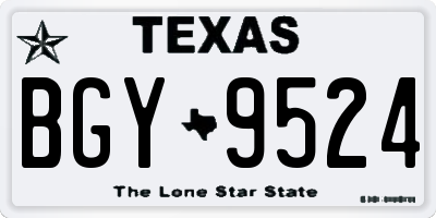 TX license plate BGY9524