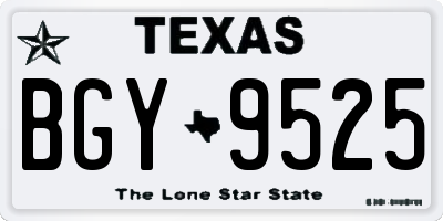 TX license plate BGY9525