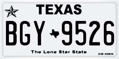 TX license plate BGY9526
