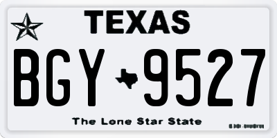 TX license plate BGY9527