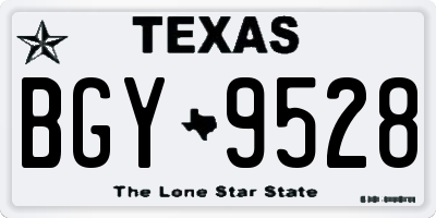 TX license plate BGY9528