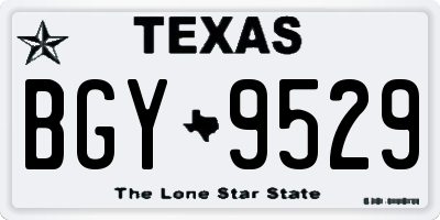 TX license plate BGY9529