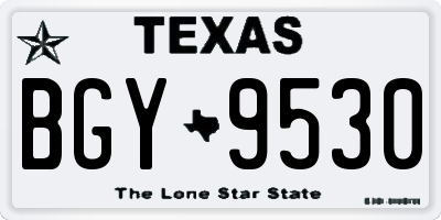 TX license plate BGY9530