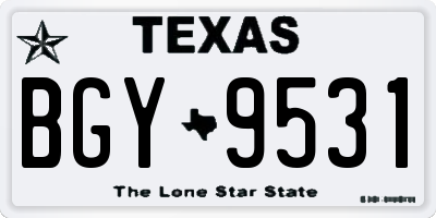 TX license plate BGY9531