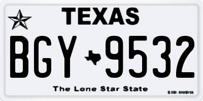 TX license plate BGY9532
