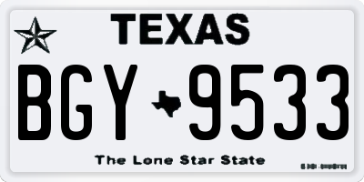 TX license plate BGY9533