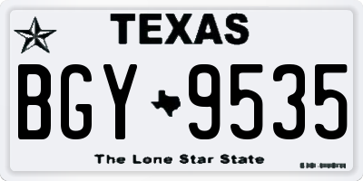 TX license plate BGY9535
