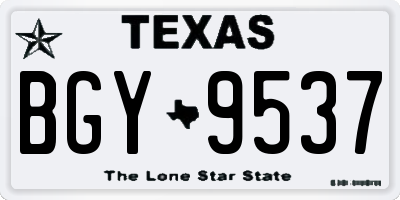 TX license plate BGY9537