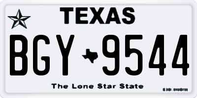 TX license plate BGY9544