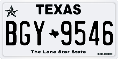 TX license plate BGY9546