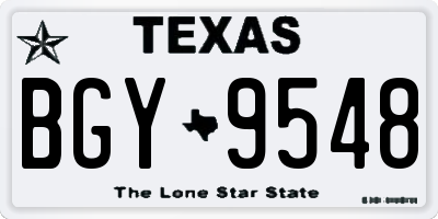 TX license plate BGY9548