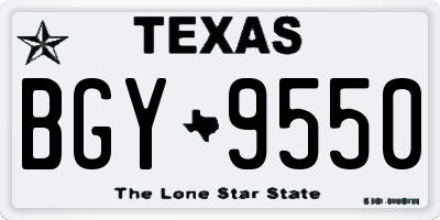 TX license plate BGY9550