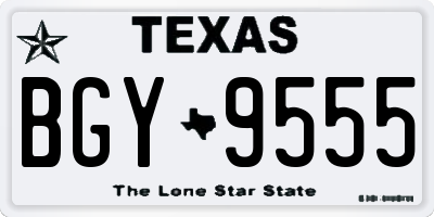 TX license plate BGY9555