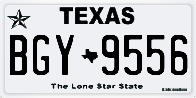 TX license plate BGY9556